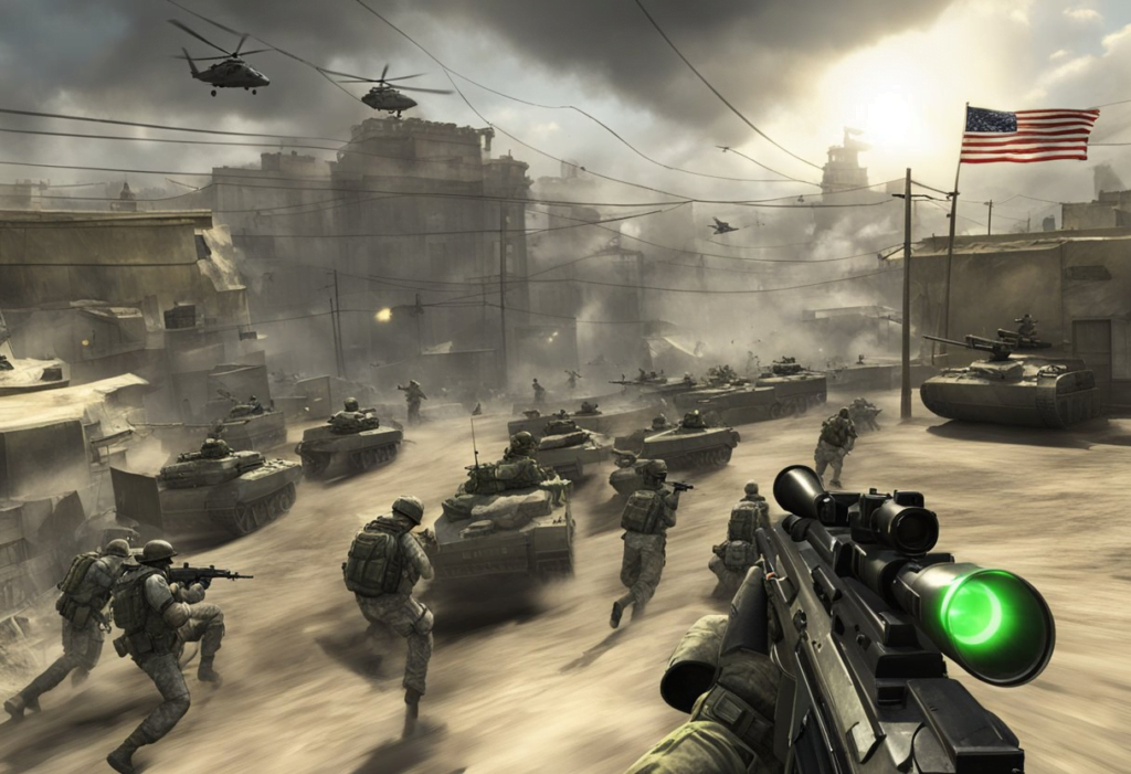 A crowded virtual battlefield with flashing banners announcing "Double XP Event" in MW3. Players engage in intense combat, earning double experience points
