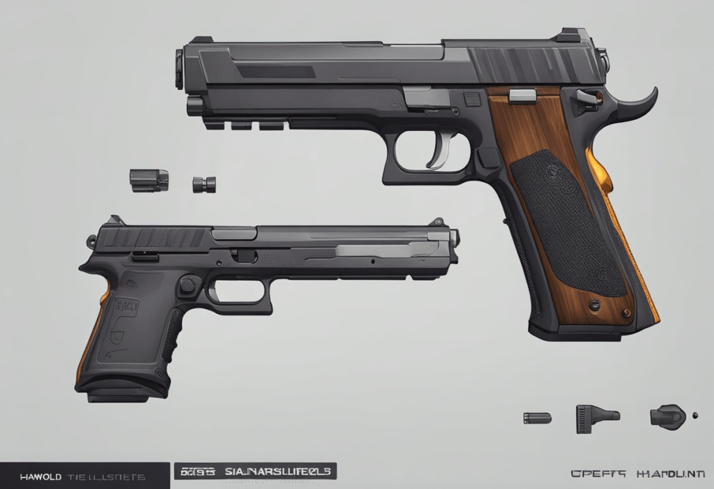 A makeshift handgun in Palworld, with visible upgrades and customization