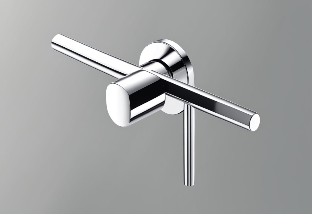 A modern lever handle, BG3, in a sleek and minimalist design, with precise specifications, set against a clean and contemporary backdrop